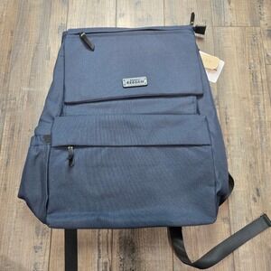 NWT Bugatti Reborn Backpack‎ Navy Blue Padded Laptop Section RFID Travel Commute